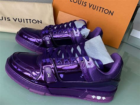 lv trainer sneaker lila